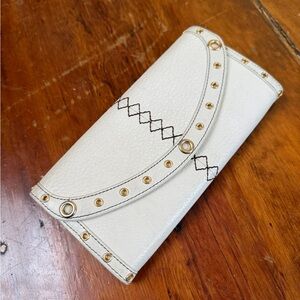 Cole Haan White Studded Wallet